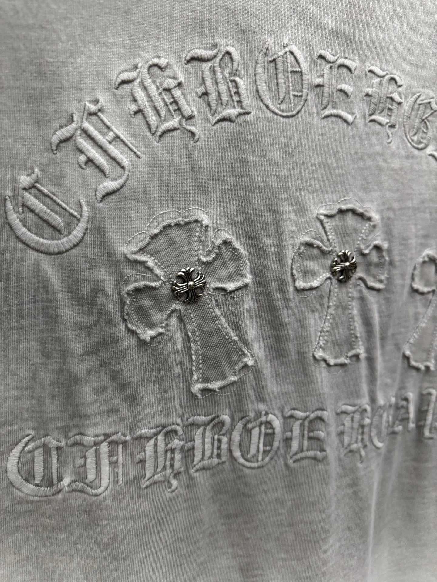 Chrome Hearts Embroidered Washed Black T-Shirt - 19