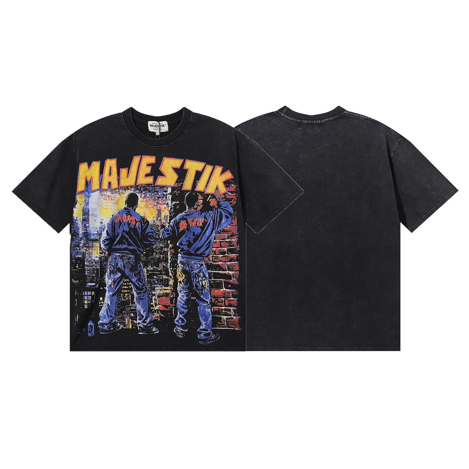 Design Majestik Football Bulldog Graphic T-Shirt Black T-Shirts - 5