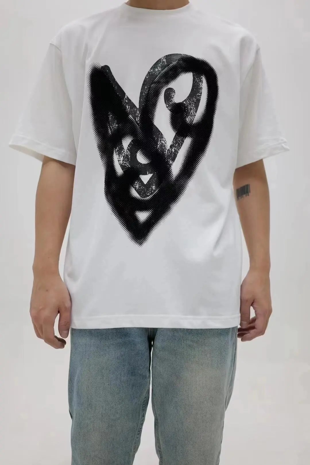 Acne Studios Heart Print T-Shirt White - 24