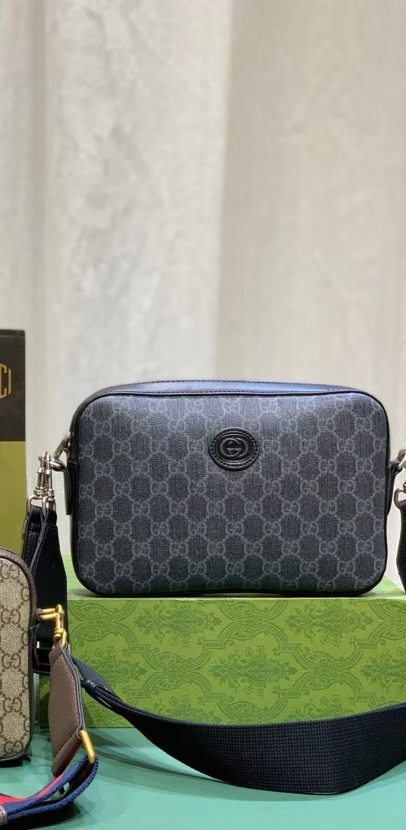Gucci Ophidia GG Mini Camera Bag Beige Canvas Crossbody Bag - 4