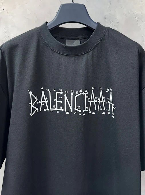 Balenciaga Numeric Logo Oversized T-Shirt Black - 14