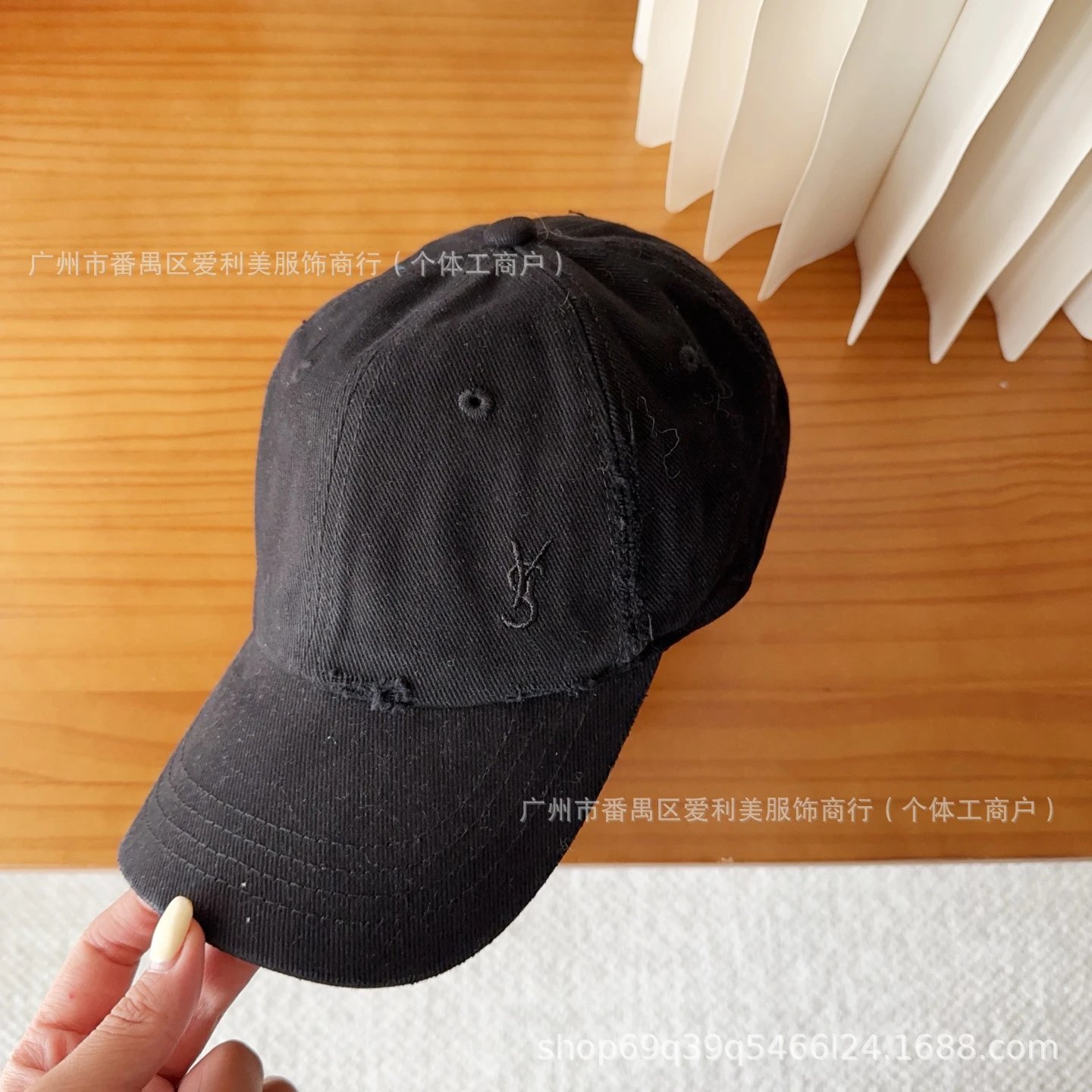 Design Distressed Embroidered Beige Baseball Cap Hats Baseball Cap - 5