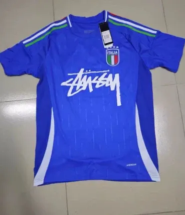 Stussy x FIGC Italy Football Jersey Blue - 1
