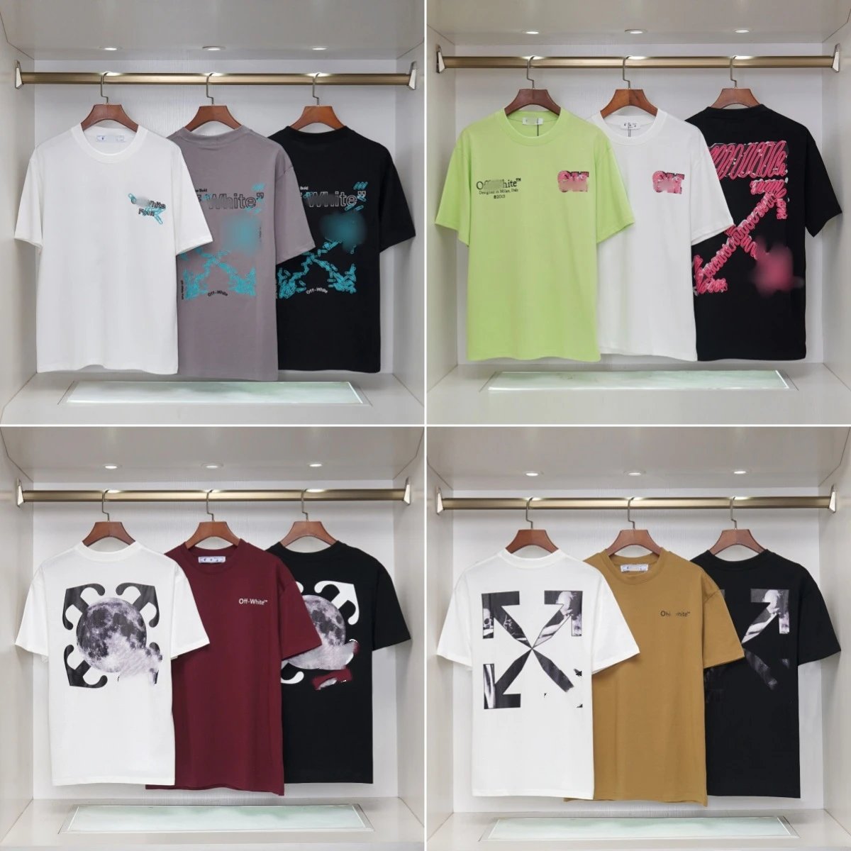 Off-White Distressed Print Logo T-Shirt White - 3