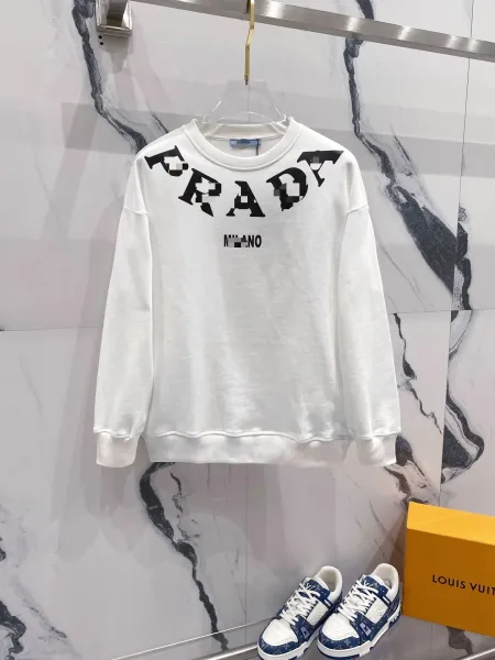 Prada Retro Tech Print White Hoodie - 5