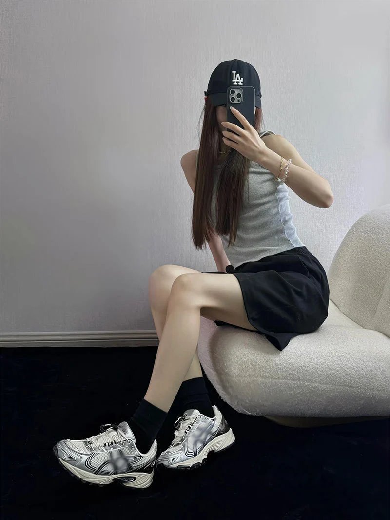 Design Silver Reflective Mesh Running Sneakers Running Shoes - 4