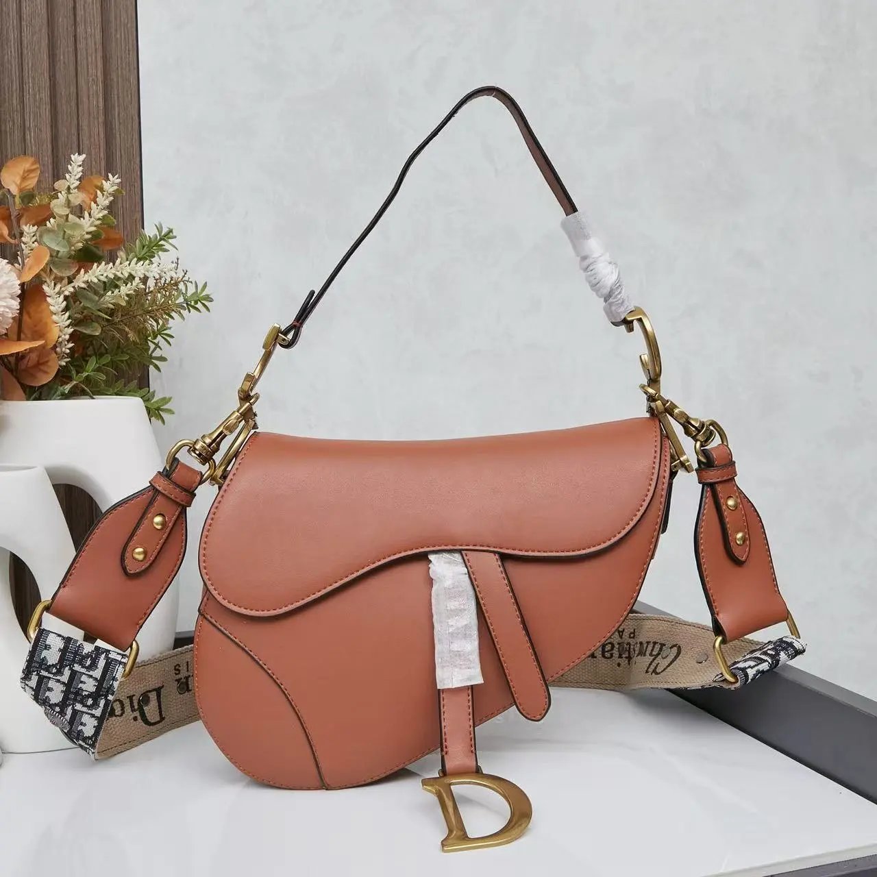 Dior Saddle Bag Terracotta Leather with Oblique Strap Crossbody Bags - 7