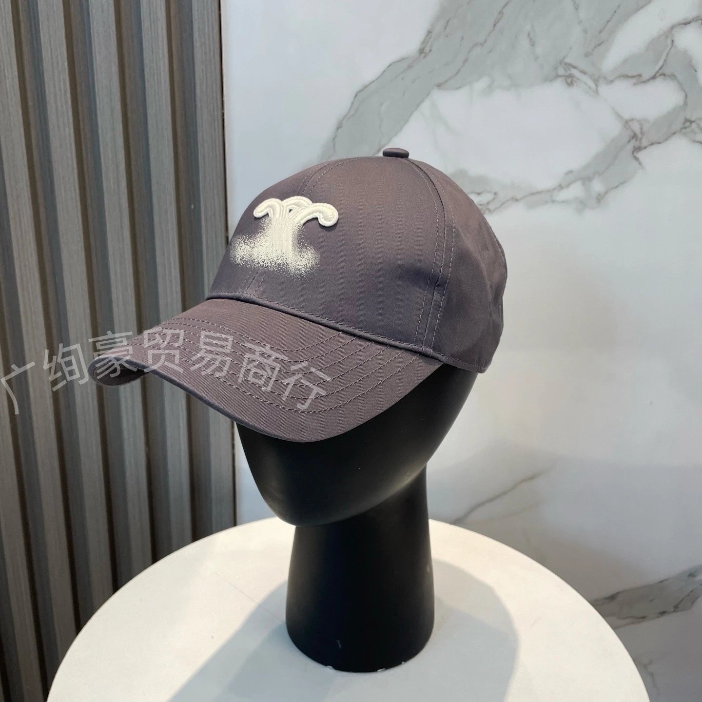 Design Embroidered Wave Logo Baseball Cap Gray - 6