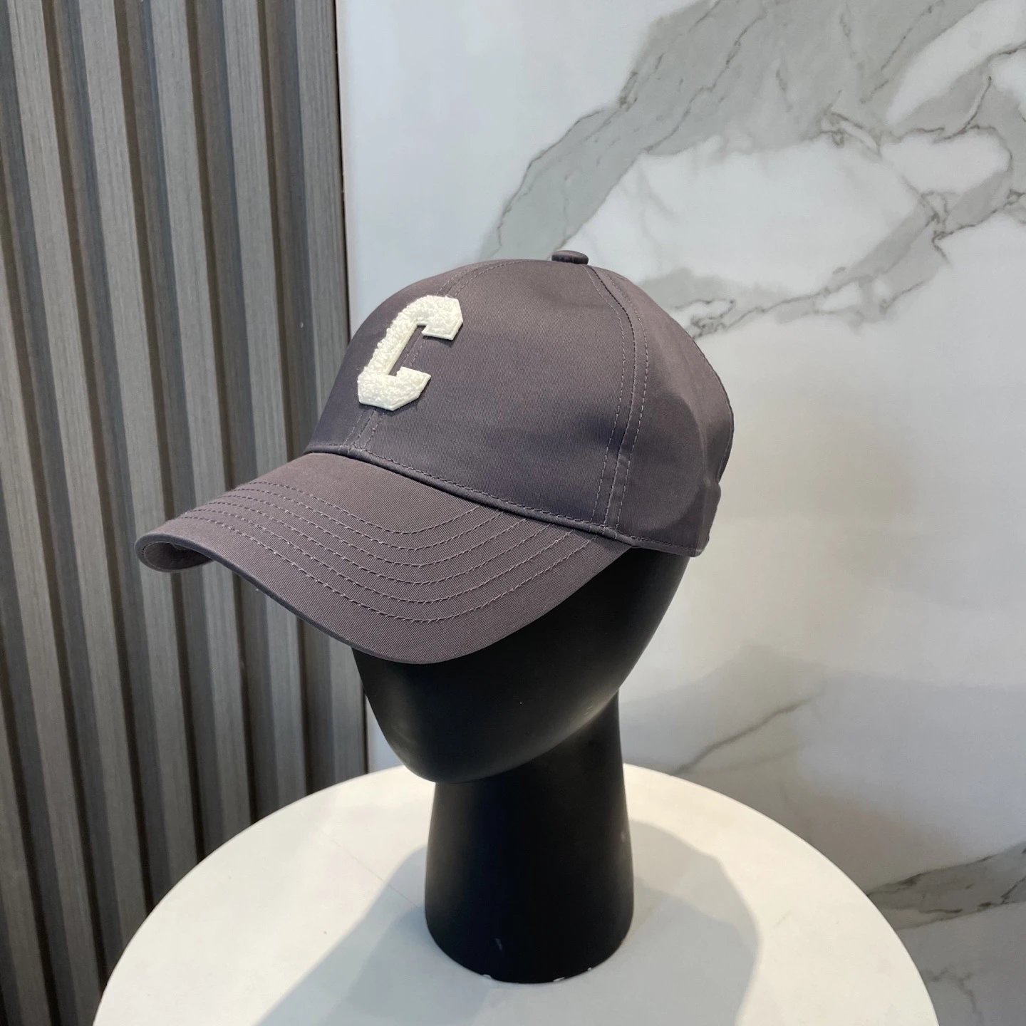 Design Embroidered Wave Logo Baseball Cap Gray - 7