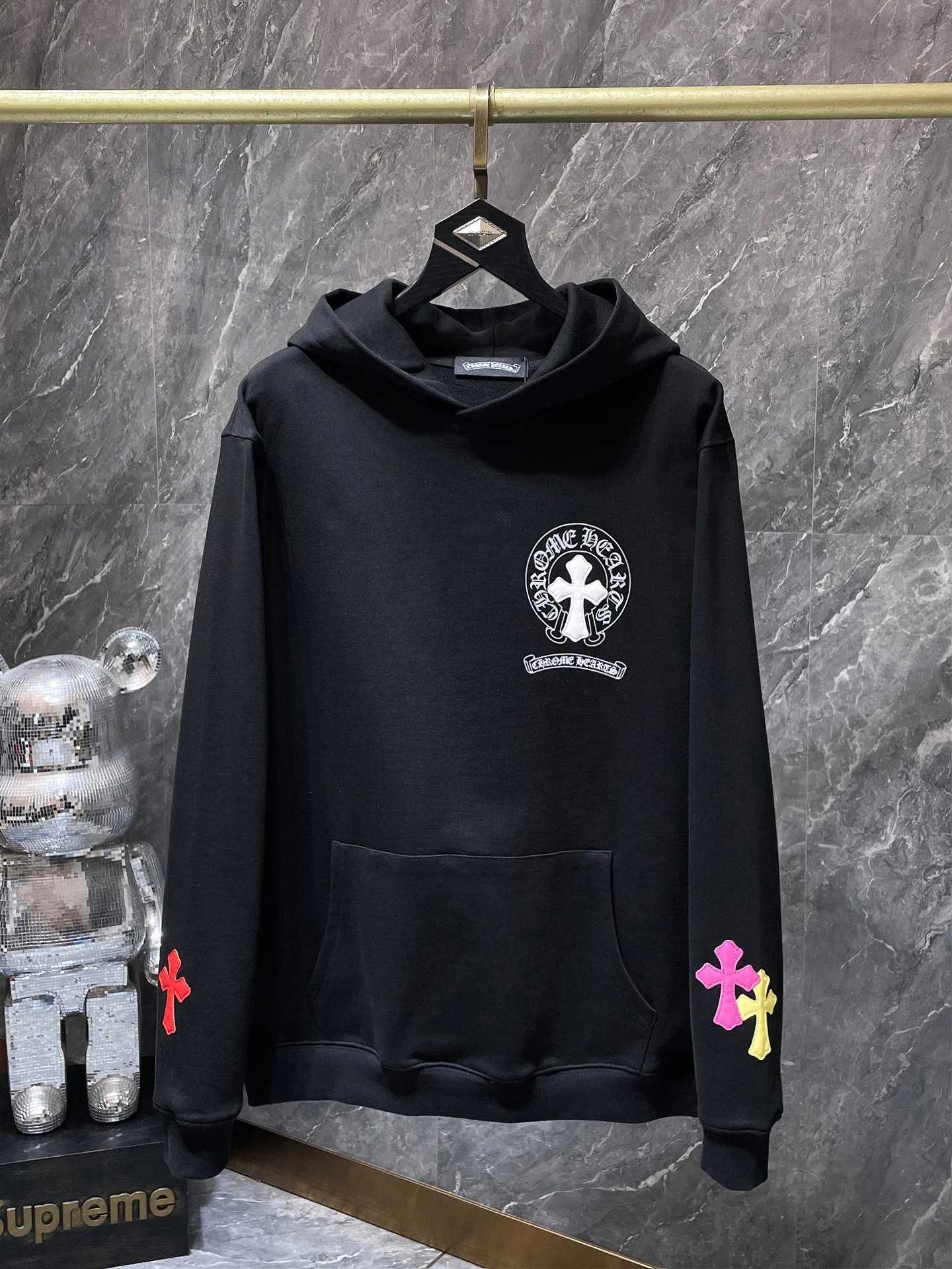 Chrome Hearts Floral Sleeve Hoodie Black - 28