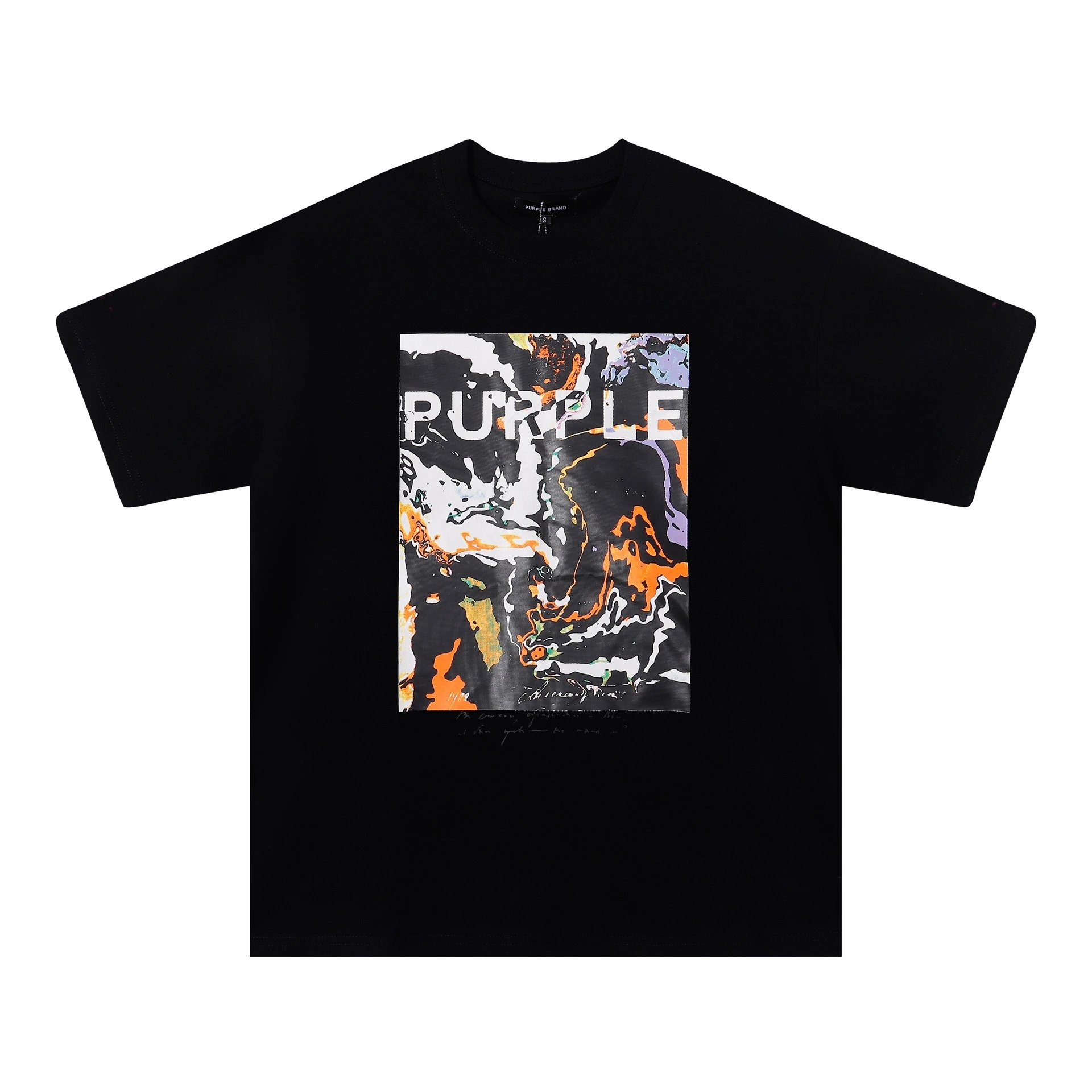 Purple Brand Abstract Print Black T-Shirt - 6
