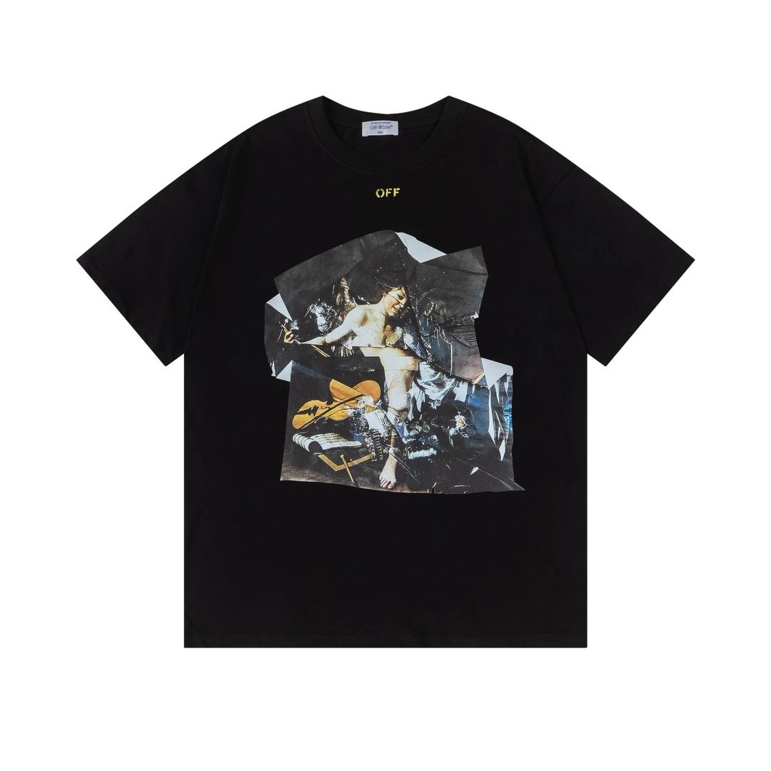 Off-White Floral Logo T-Shirt Black - 6