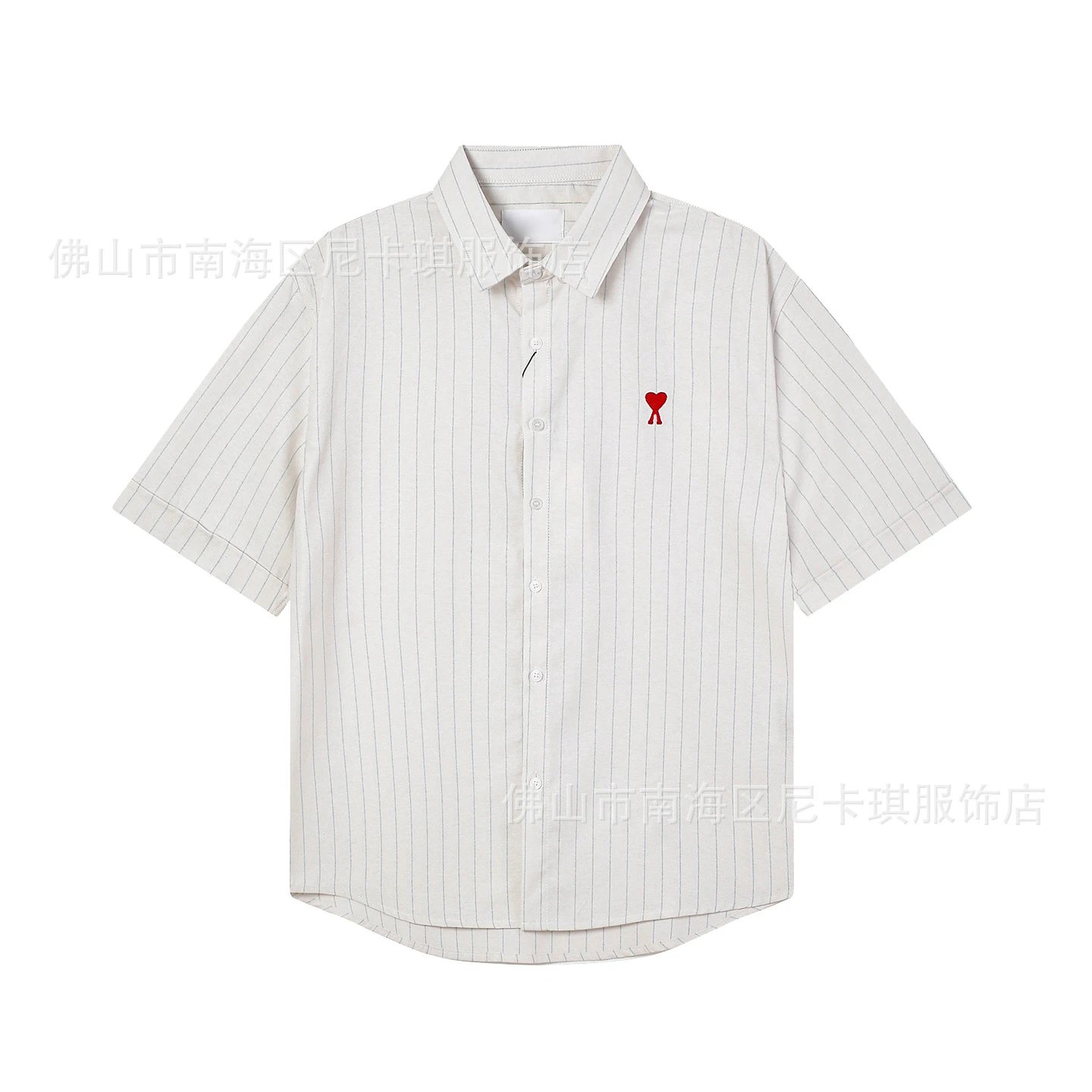 Design Short-Sleeve Button-Up Shirt Mint Green - 23