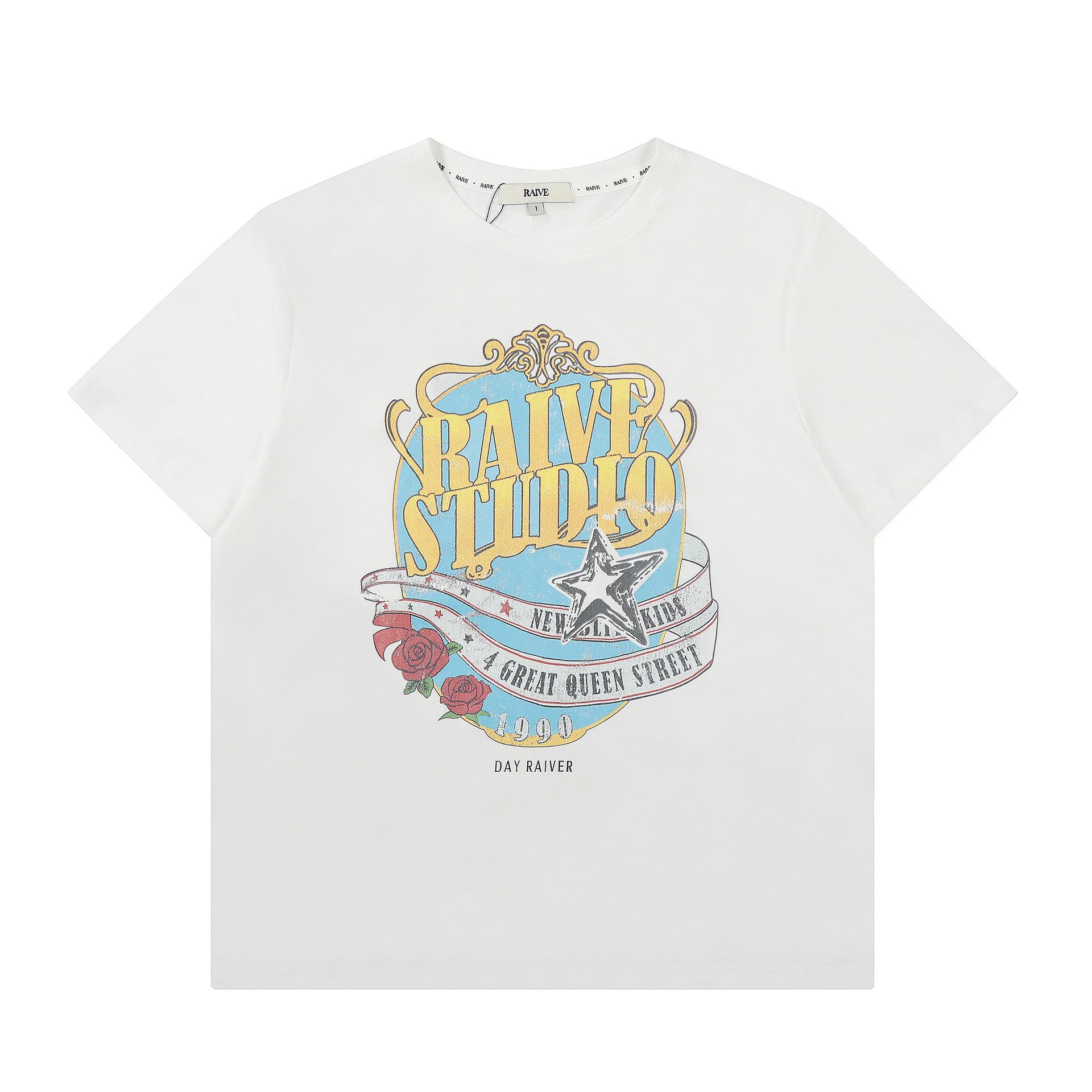 Design Visual Space Betty Boop Motor Cycle Club Beige T-Shirt T-Shirts - 22