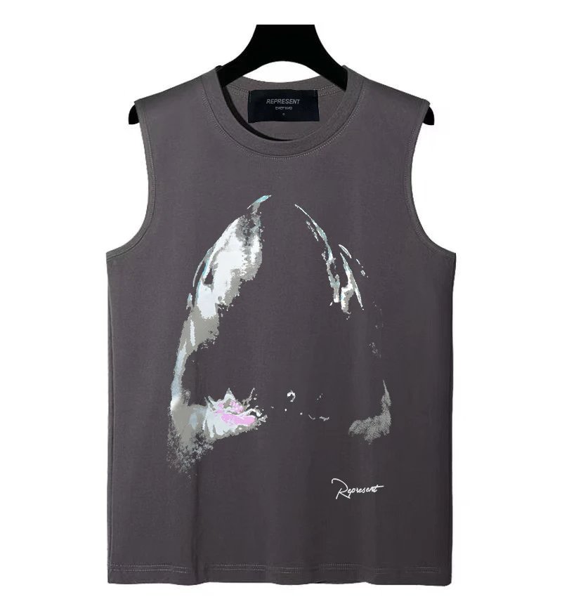 Represent Standing On The Shoulders Of Giants Sleeveless Top Olive Green Vest-Top - 16