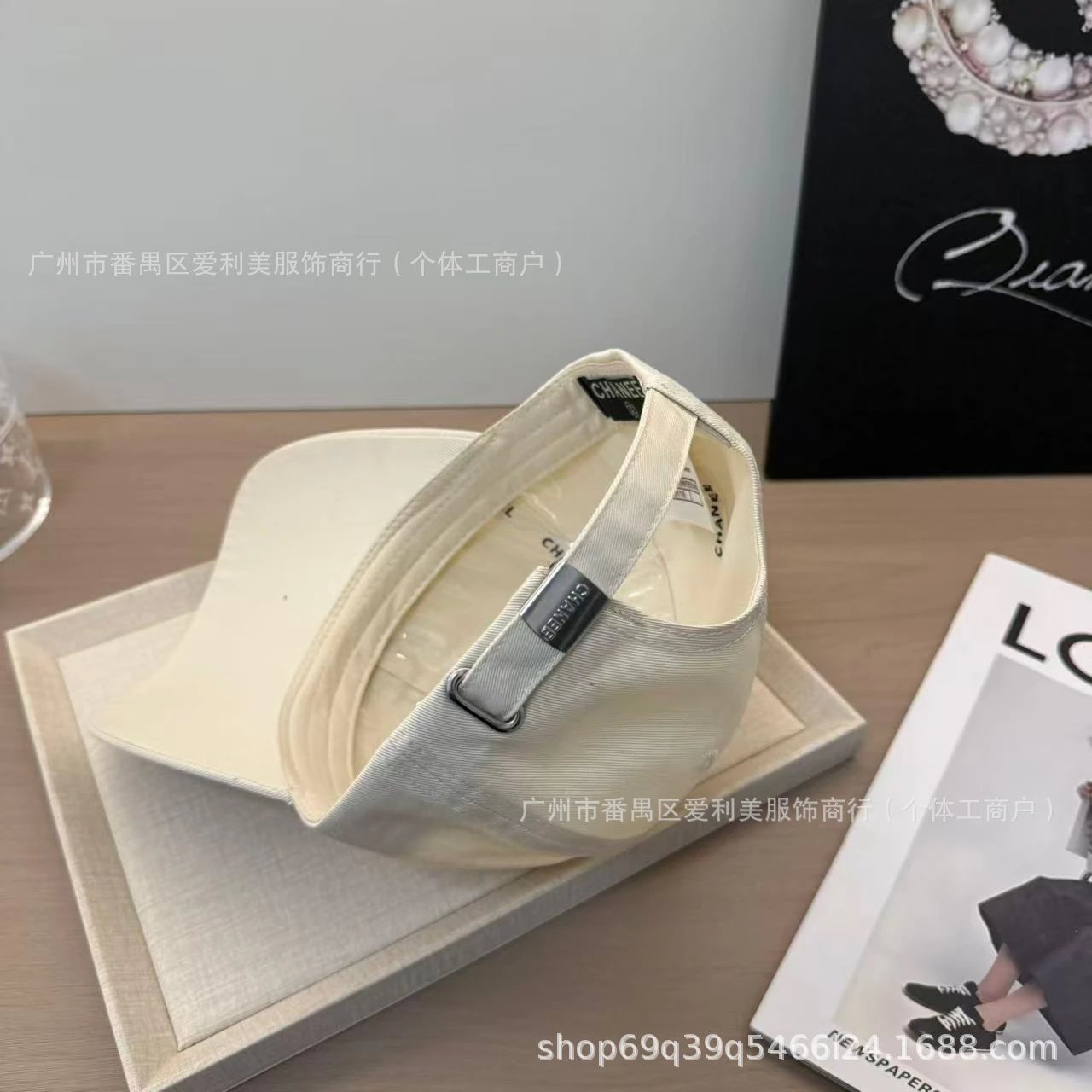 Chanel Logo Embroidered Navy Baseball Cap - 21