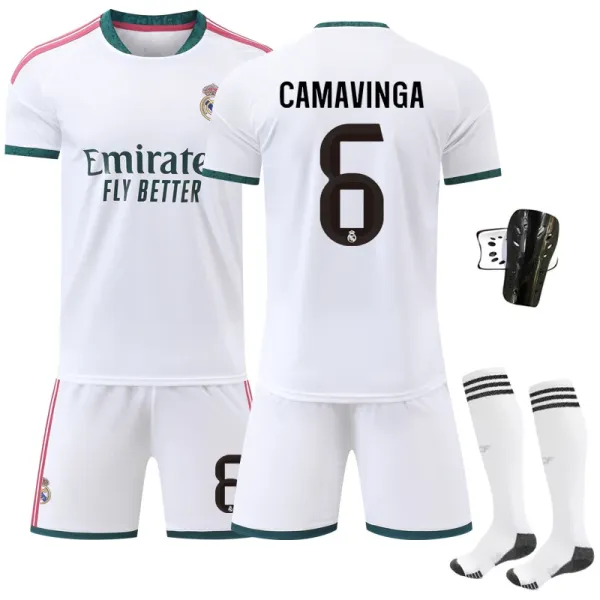 Real Madrid Camavinga #6 Home Kit White Jersey Set - 1