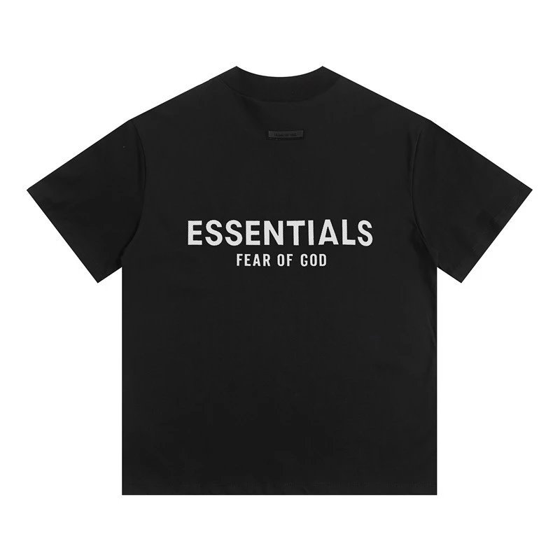 Fear of God Essentials Logo Print Black T-Shirt - 8