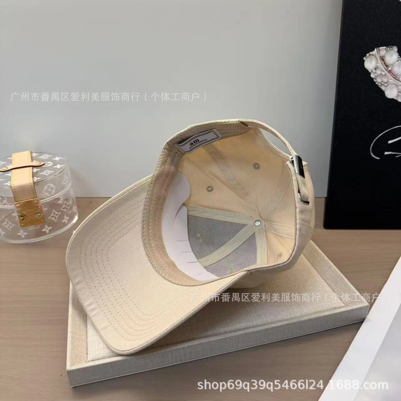 Alexander McQueen AM Logo Beige Baseball Cap - 15