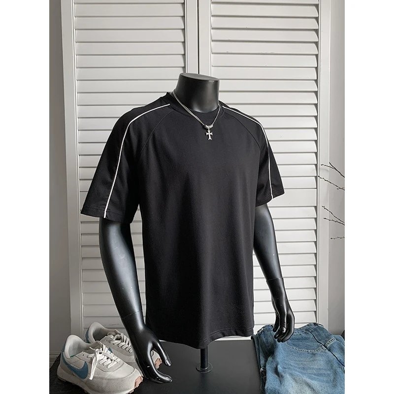 Design Contrast Trim Polo Black Polo Shirt - 38