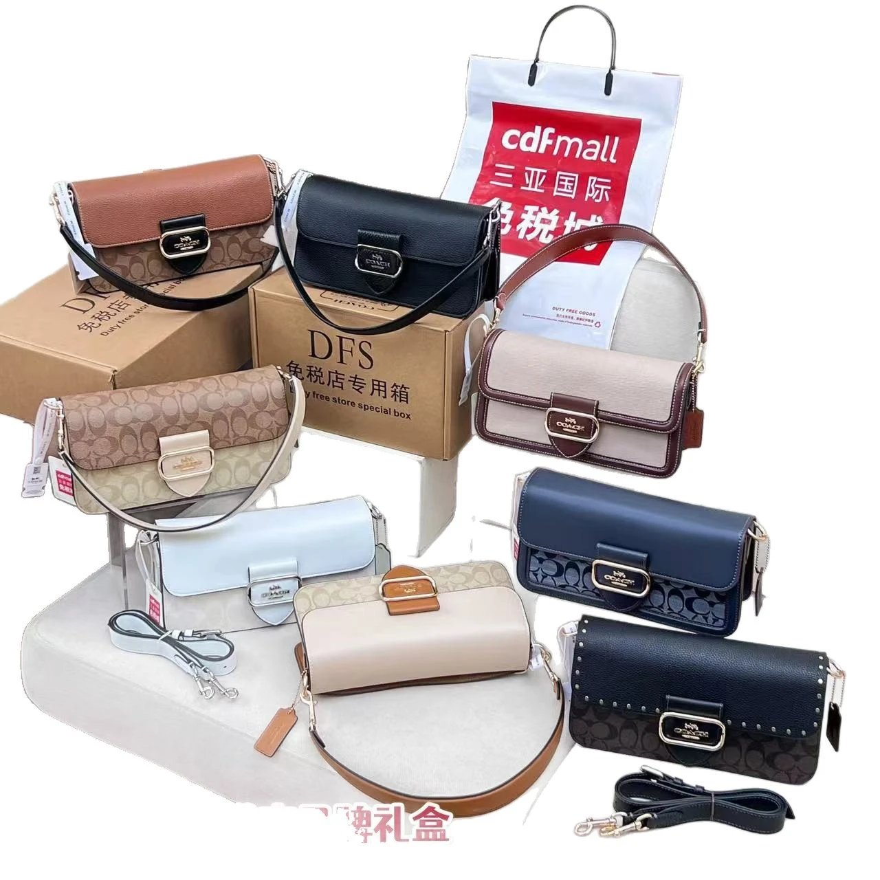 Celine Triomphe Canvas Shoulder Bag Beige and Burgundy - 2