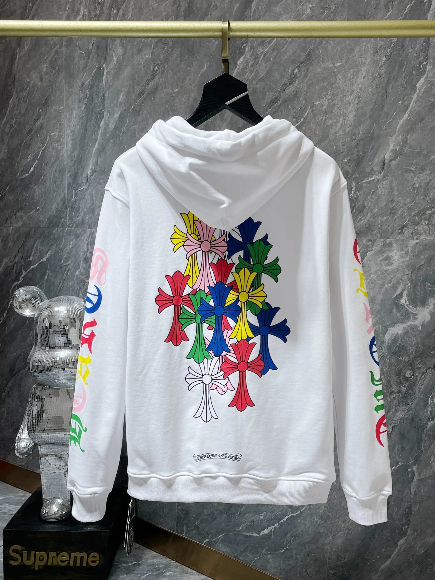 Chrome Hearts Floral Sleeve Hoodie Black - 46
