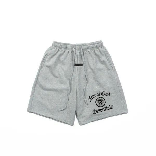 Fear of God Essentials Logo Print Gray Sweat Shorts - 1