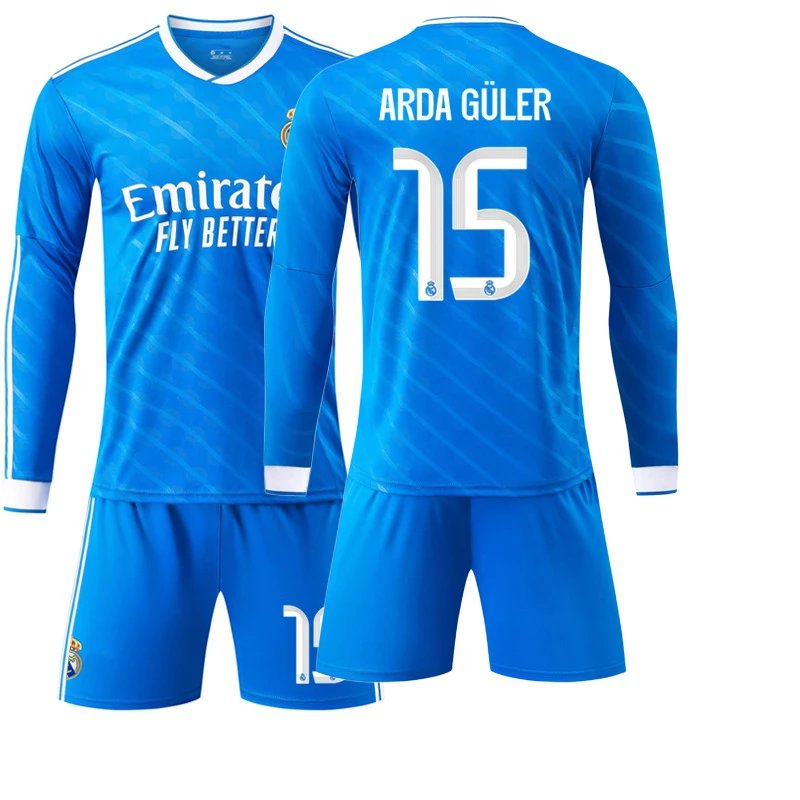 Real Madrid Valverde #8 Blue Away Kit Jersey Set - 11