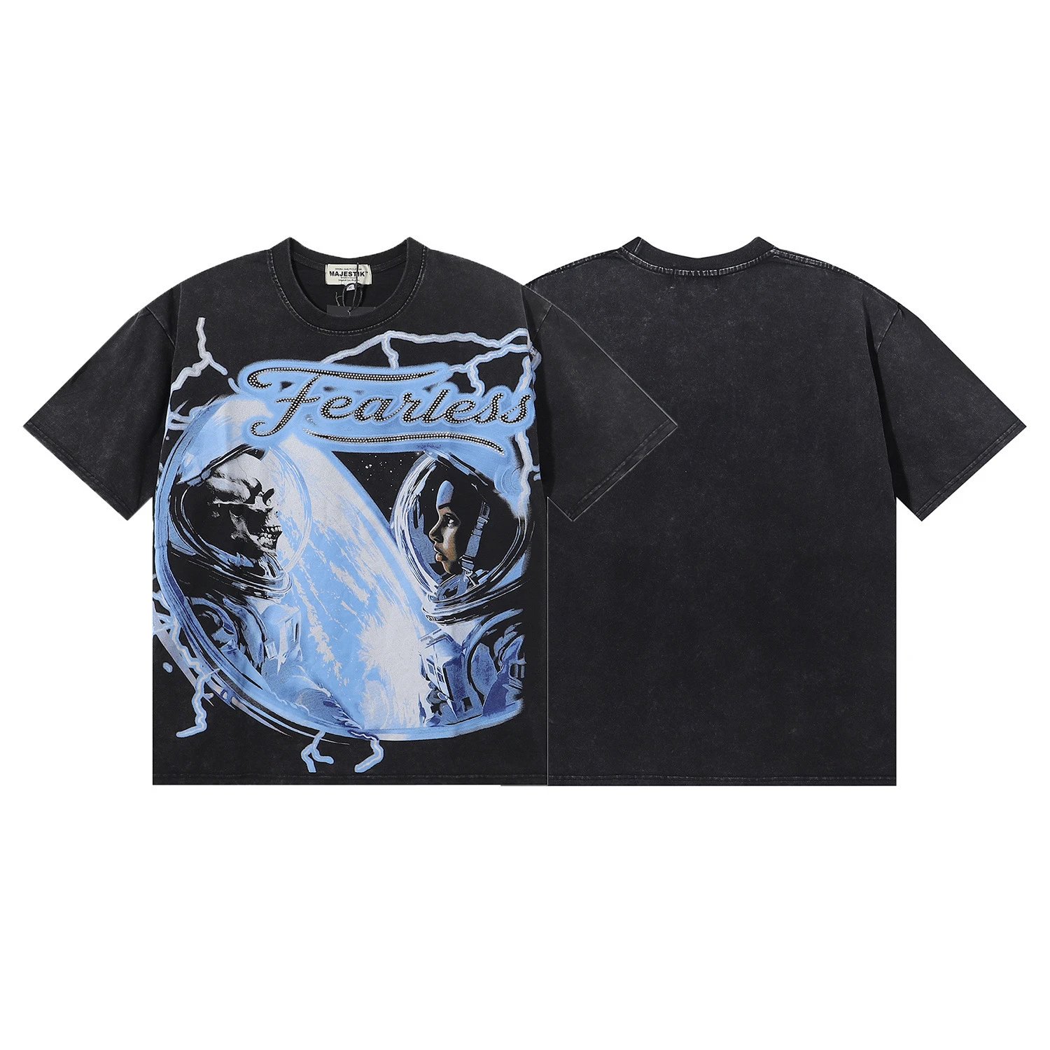 Design Majestik Football Bulldog Graphic T-Shirt Black T-Shirts - 12