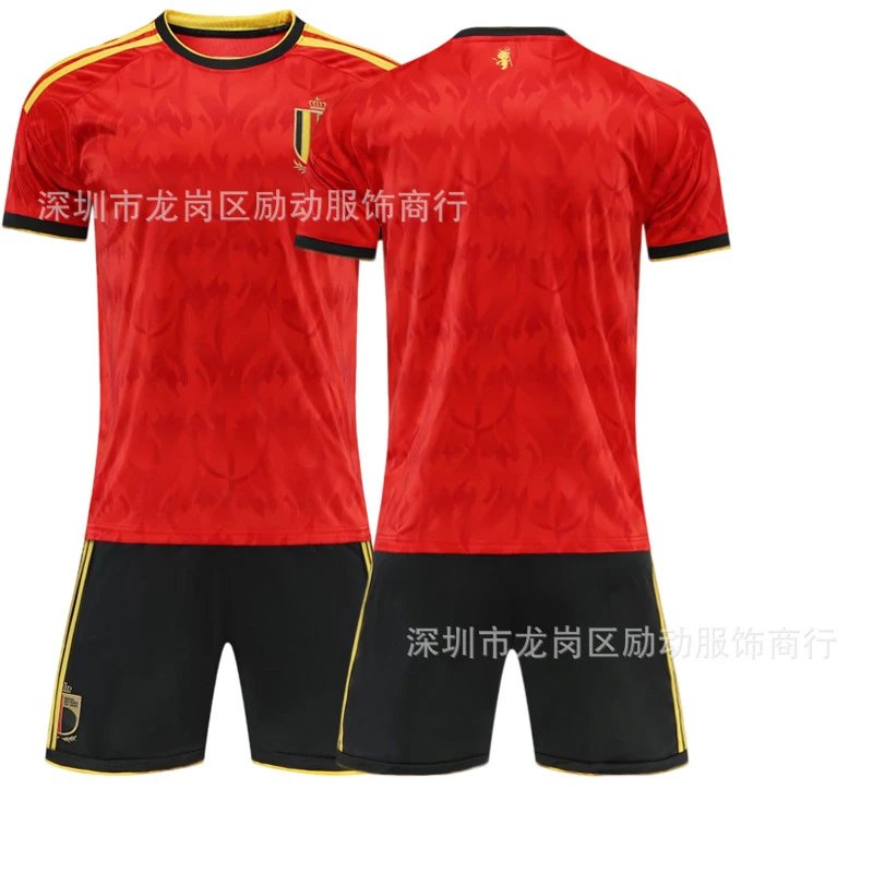 Design Belgium National Team 2022 Home Kit Red Yellow Jersey and Shorts Jersey - 7