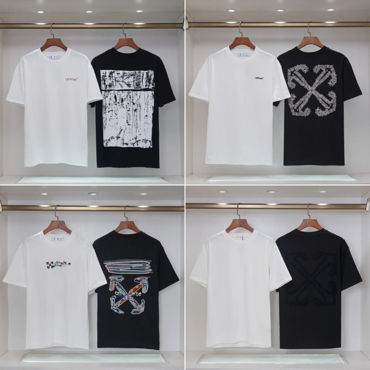 Off-White Distressed Print Logo T-Shirt White - 4
