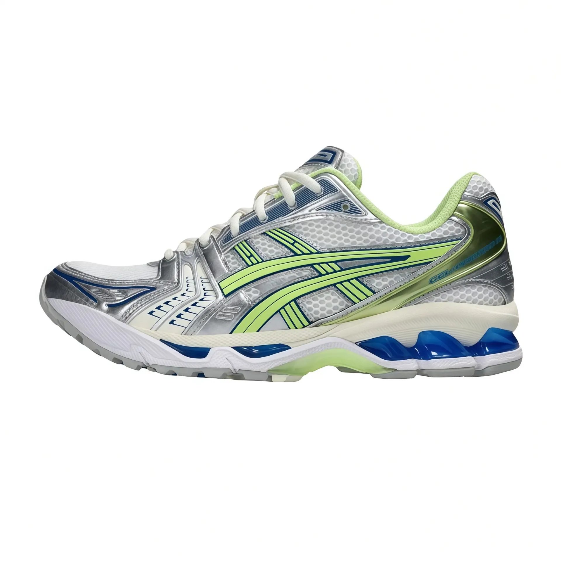Asics Gel-Kayano 14 Beige Silver Blue Running Shoes - 8