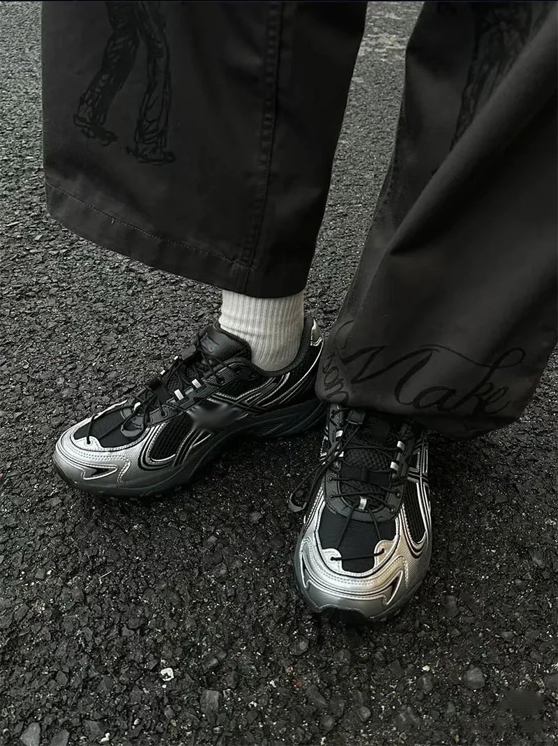 Design Silver Reflective Mesh Running Sneakers Running Shoes - 5