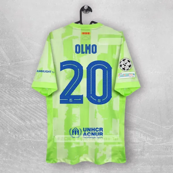 FC Barcelona 2023 / 24 Third Jersey Olmo #20 Lime Green Football Jersey - 1