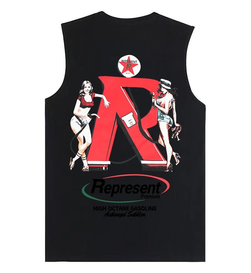 Represent Standing On The Shoulders Of Giants Sleeveless Top Olive Green Vest-Top - 8