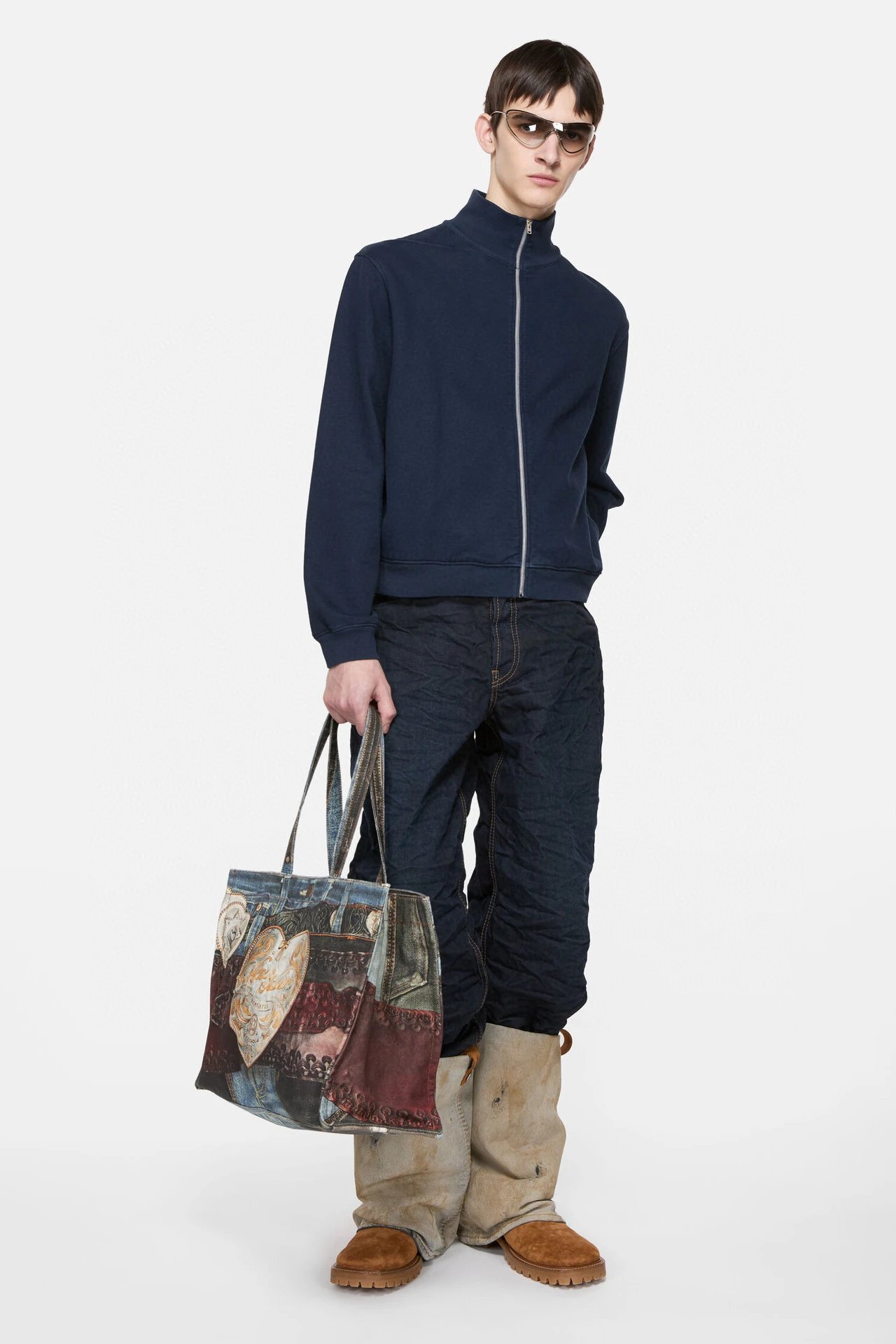 Acne Studios Logo-Embroidered Zip-Up Jacket Navy Outerwear Jacket - 27