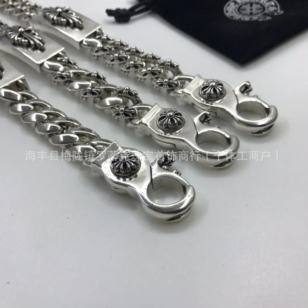 Chrome Hearts Floral Link Bracelet Silver Jewelry - 3