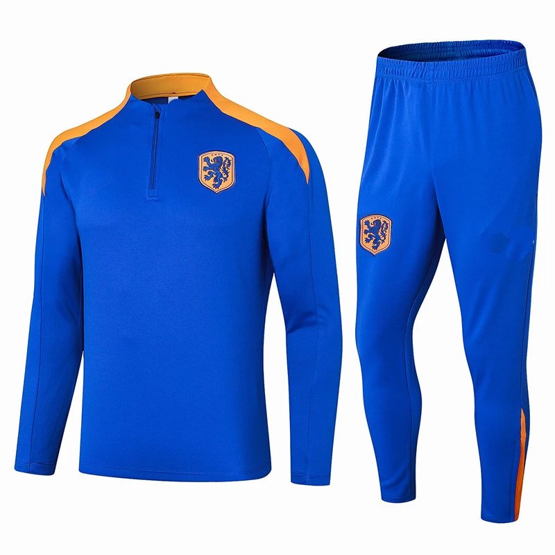 Juventus Training Tracksuit Navy Blue with Orange and Light Blue Accents - 26