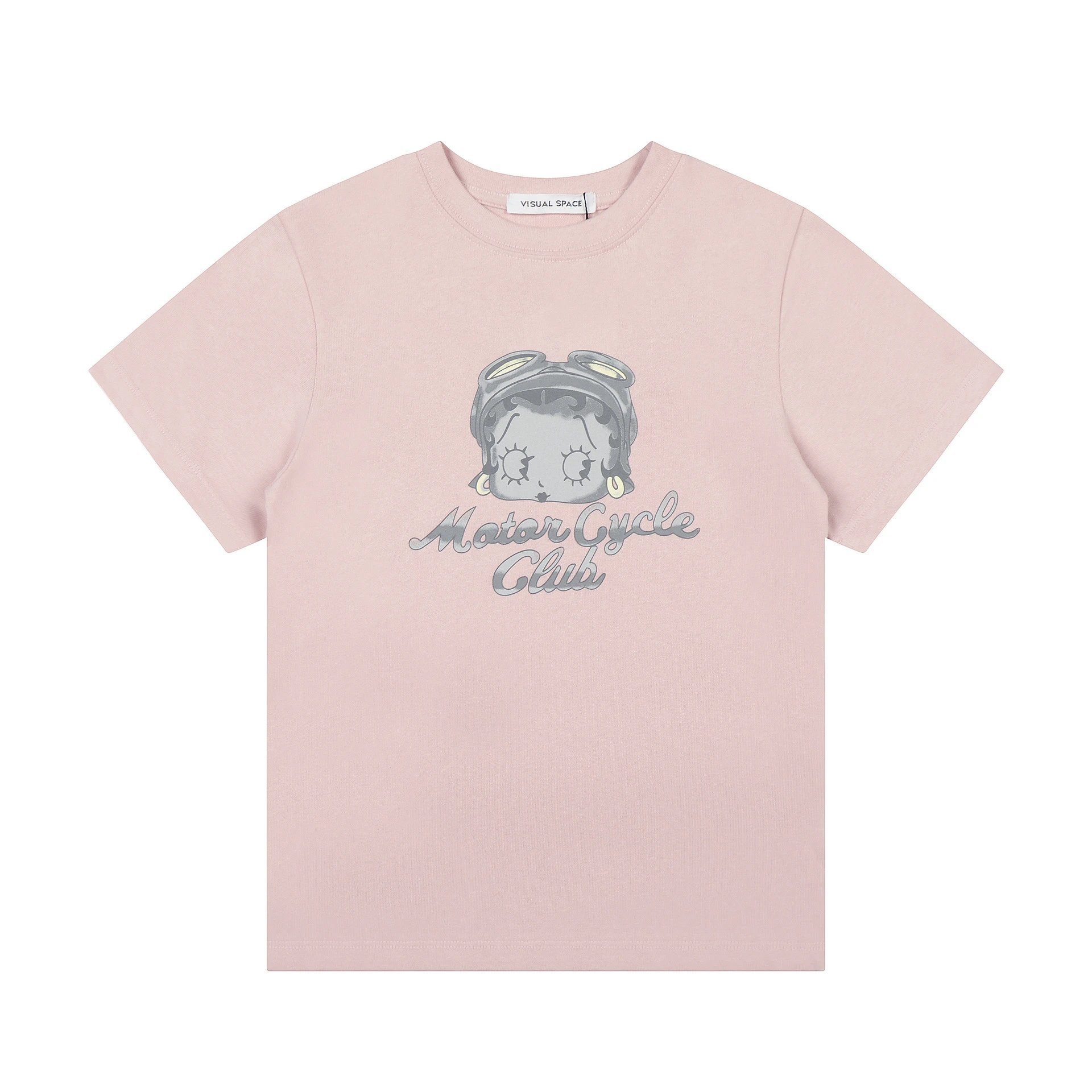Design Visual Space Betty Boop Motor Cycle Club Beige T-Shirt T-Shirts - 12