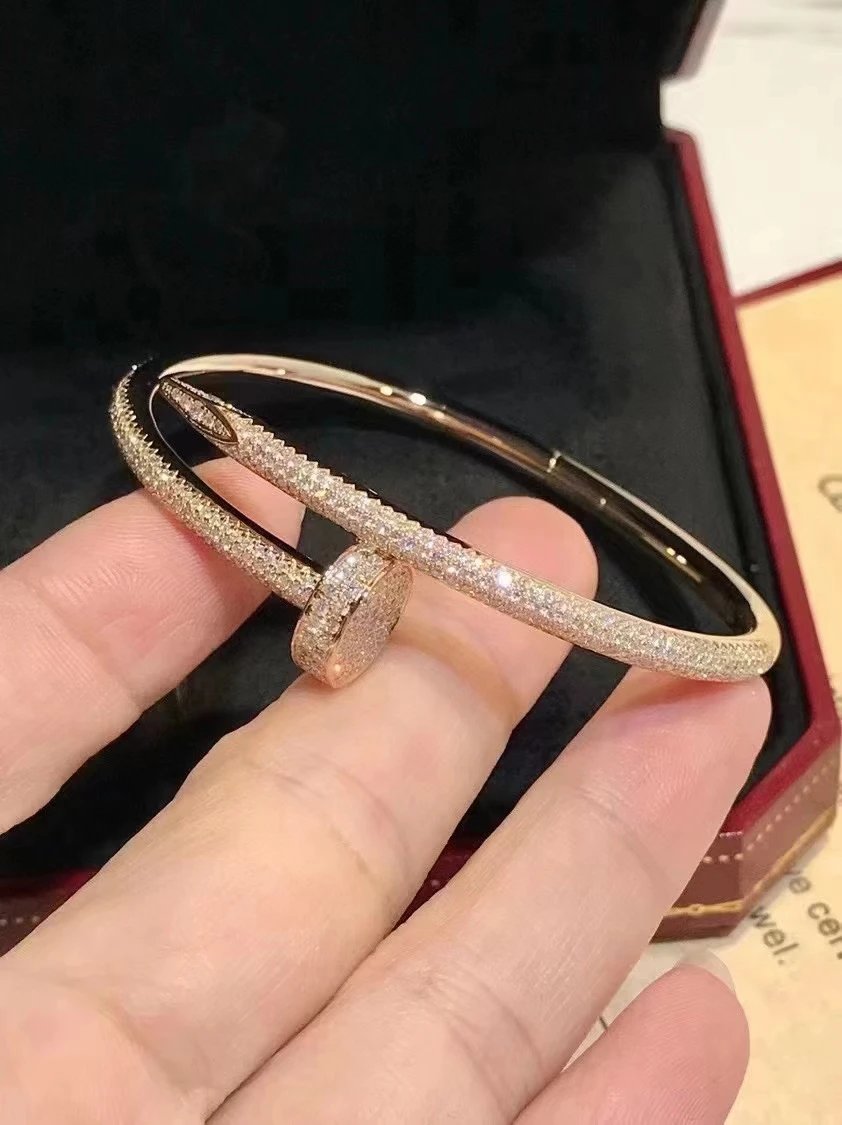 Cartier Juste un Clou Bracelet Full Pave Yellow Gold Diamond Bracelet Jewelry - 3