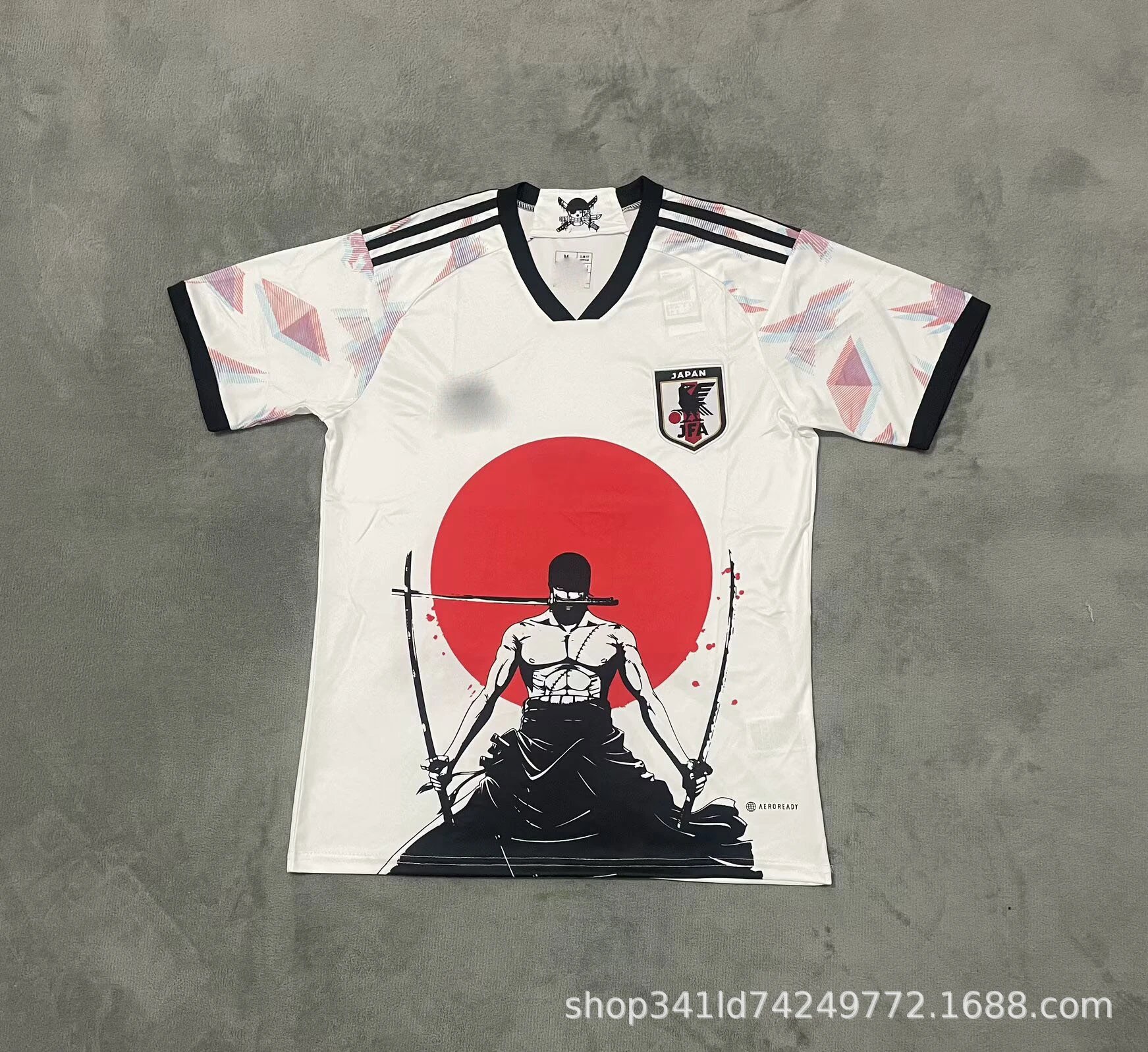 Adidas Japan National Team Away Jersey White Red Flame Print Jersey - 12