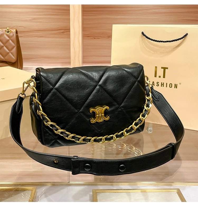 Design iFashion Quilted Chain Strap Shoulder Bag Brown Shoulder Bags - 8