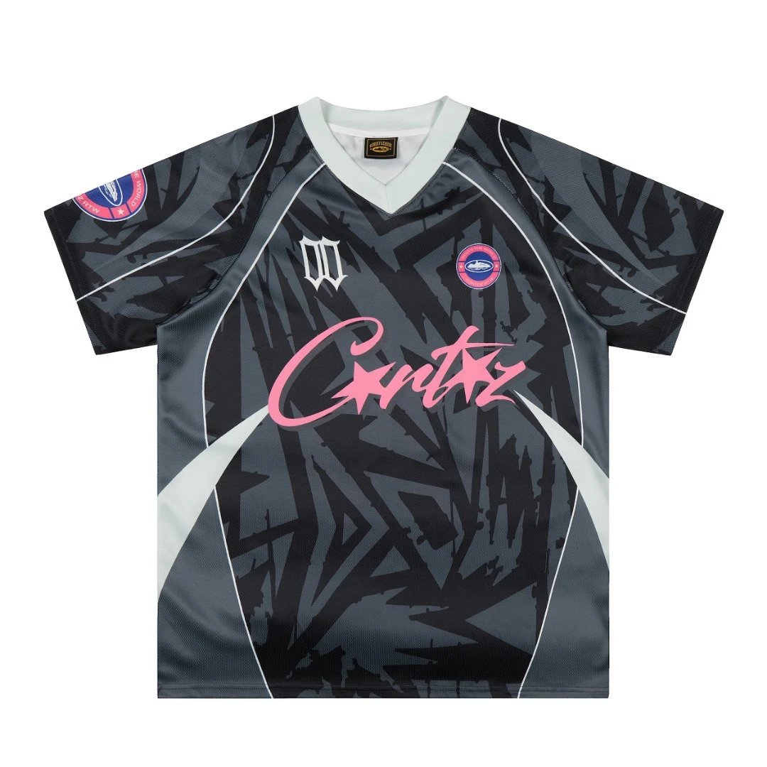 Design Abstract Oceanic V-Neck Jersey Blue - 4