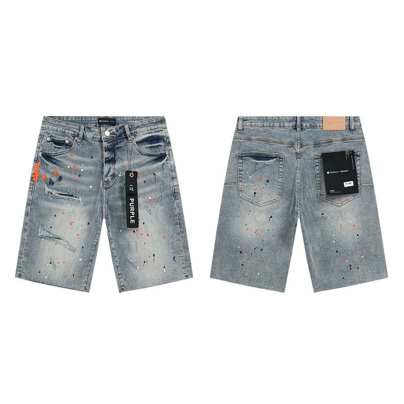 Amiri Logo-Print Distressed Denim Shorts Blue - 6