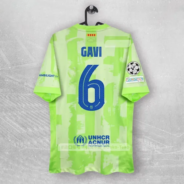 FC Barcelona Gavi #6 Third Jersey Lime Green - 1