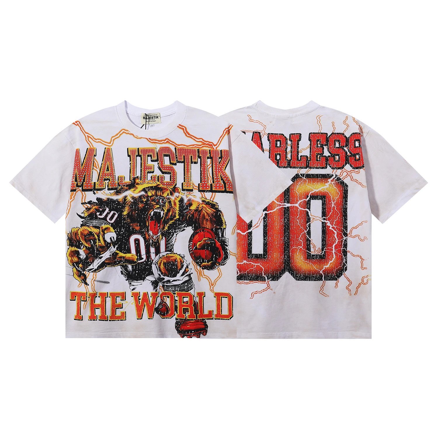 Design Majestik Football Bulldog Graphic T-Shirt Black T-Shirts - 9