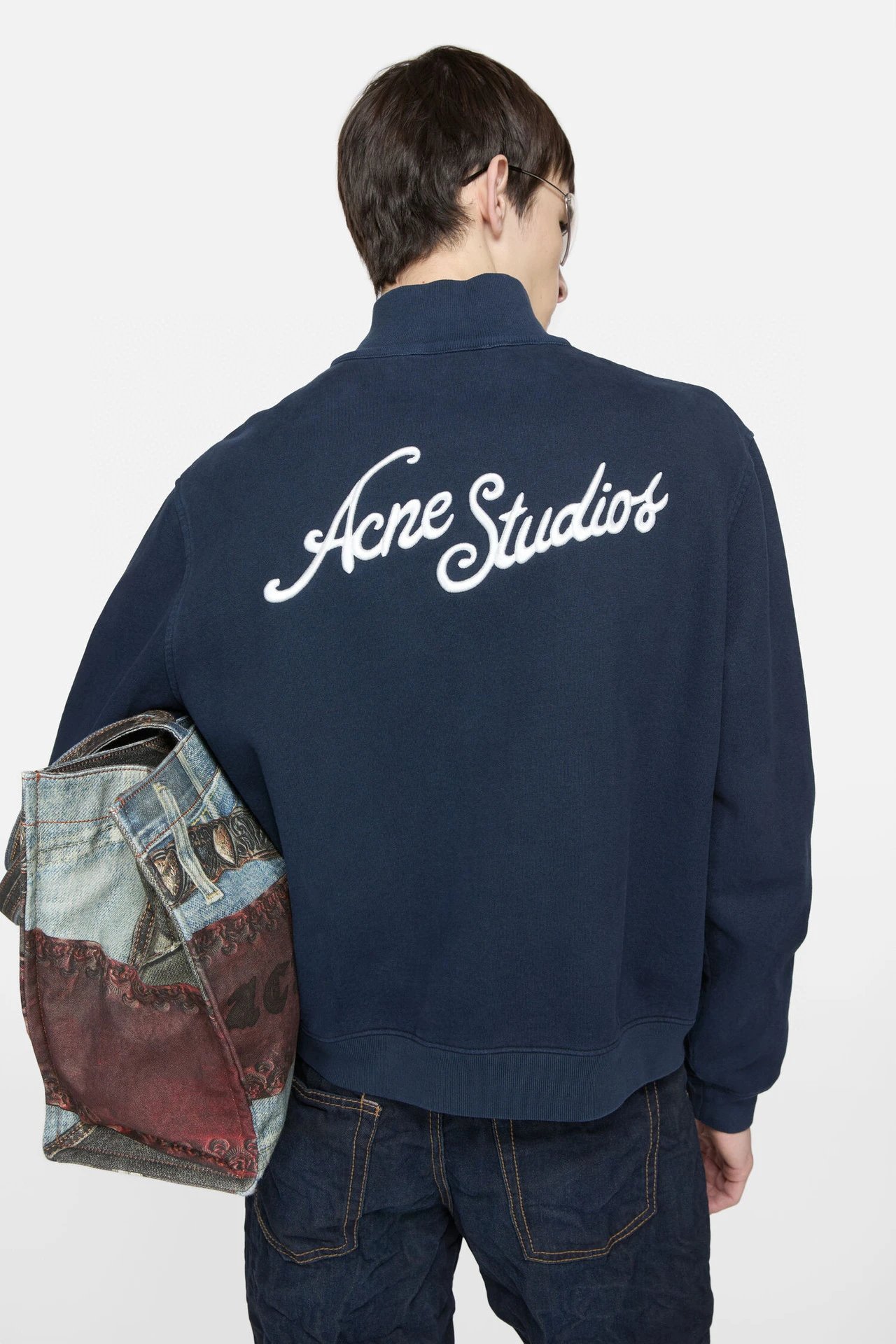 Acne Studios Logo-Embroidered Zip-Up Jacket Navy Outerwear Jacket - 29