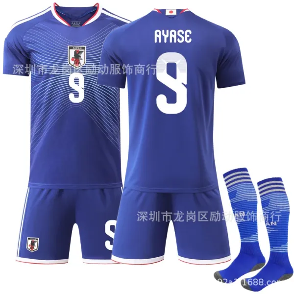 Japan Football Association 2022 Home Kit Ayase #9 Blue Jersey Set - 1