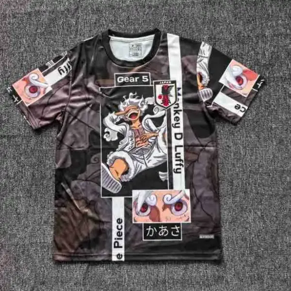 Design One Piece x Japan Football Association Gear 5 Monkey D. Luffy Graphic T-Shirt T-Shirts - 1
