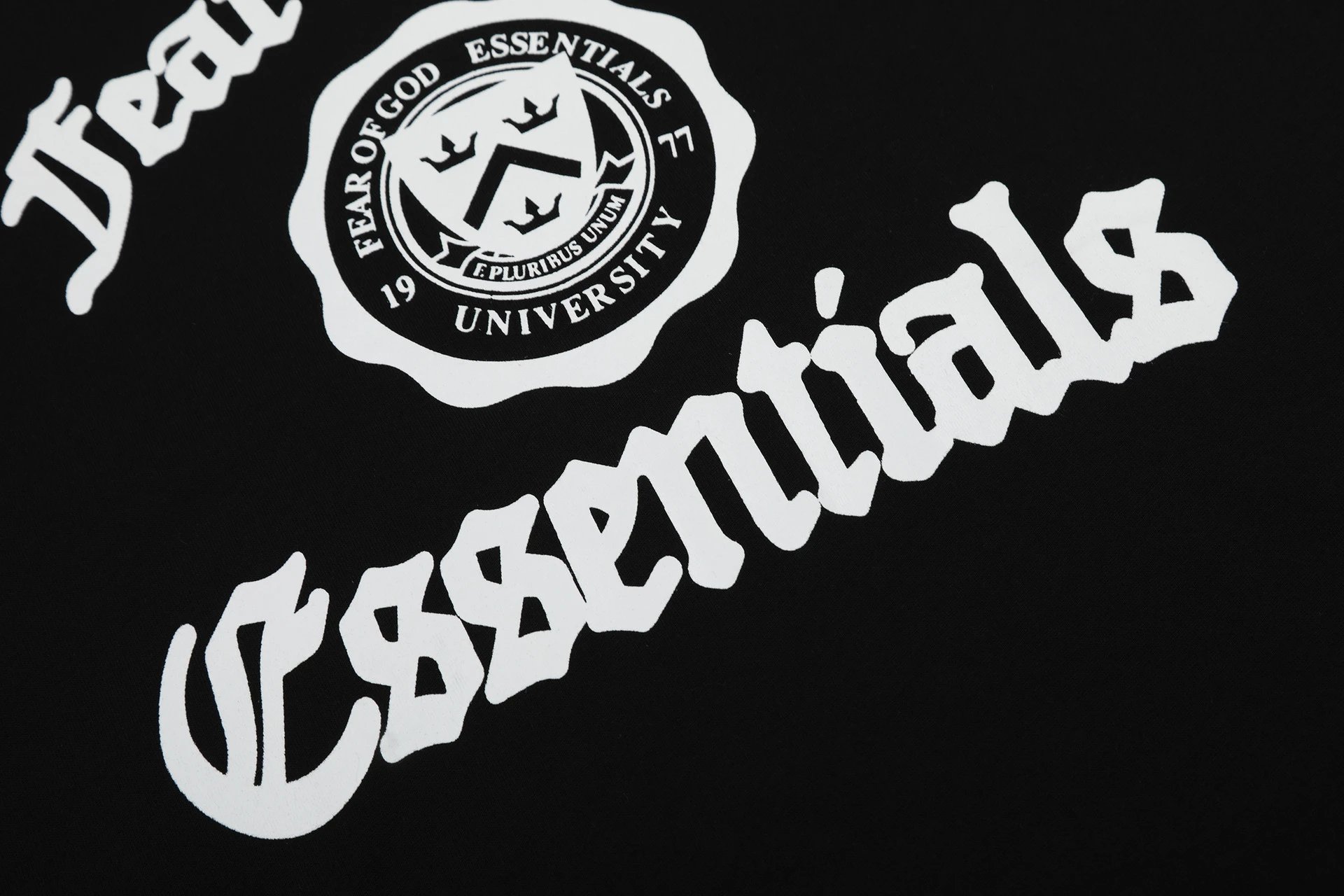 Fear of God Essentials Black College Print T-Shirt - 13